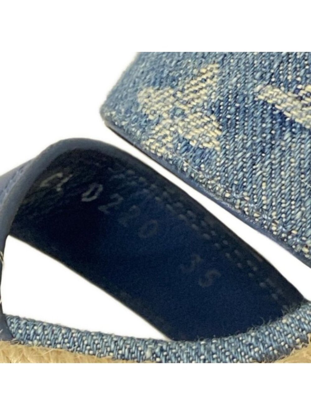 Louis Vuitton Sandals 35 Navy Ivory Wedge Sole Leather - Picture 6 of 8